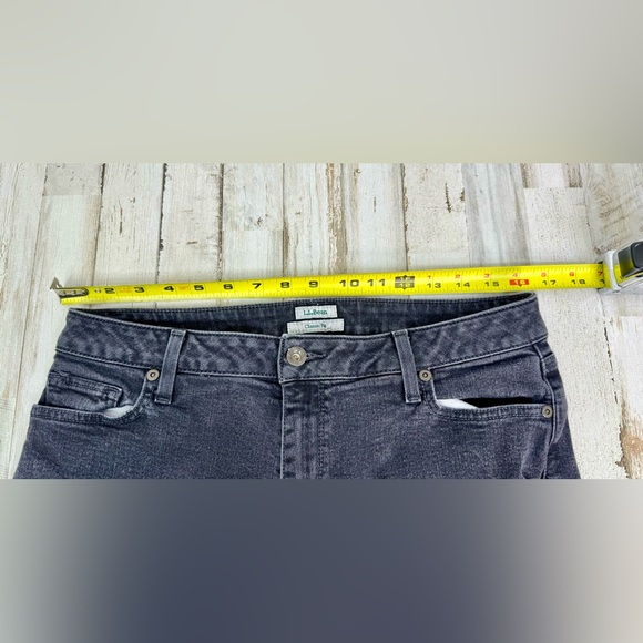L.L. Bean BeanFlex Jeans Womens 14 M/T Black Denim Stretch Straight Leg - Picture 7 of 11